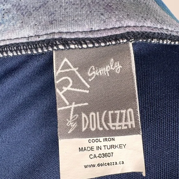 Dolcezza Abstract Art Print Blazer Jacket Blue Green Button Front - Picture 6 of 6